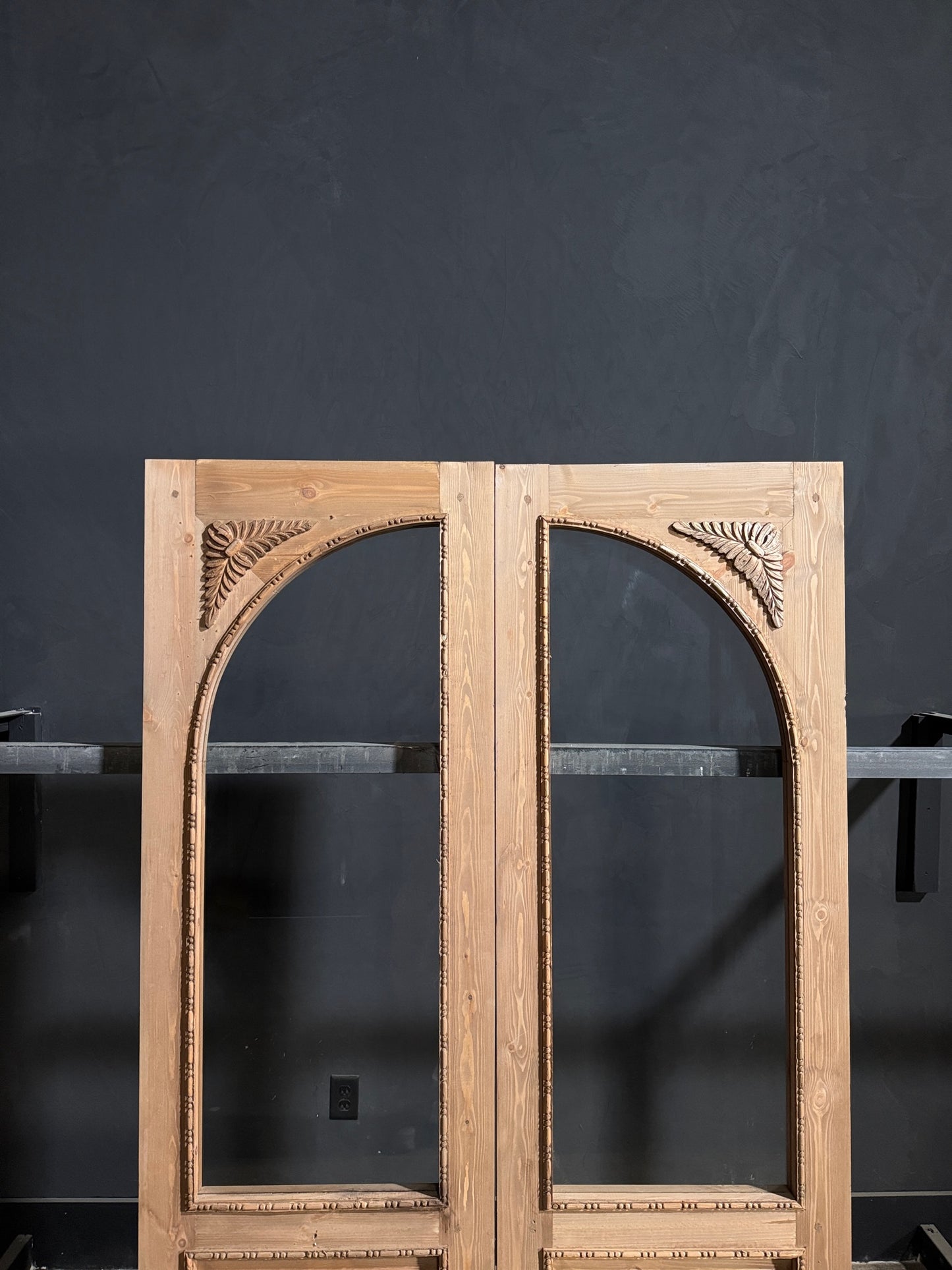 (Valencia) Handcrafted Arched Open Glass French Doors - 48x80 - N193