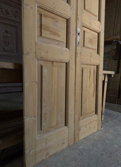 3 Panel Antique Solid French Doors - 41.5x101 K353