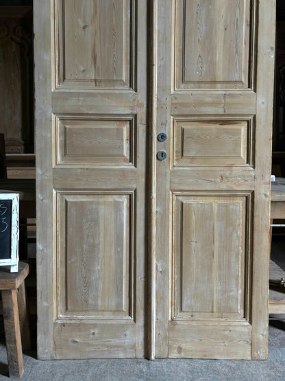 3 Panel Antique Solid French Doors - 43.25x97.25 - L87