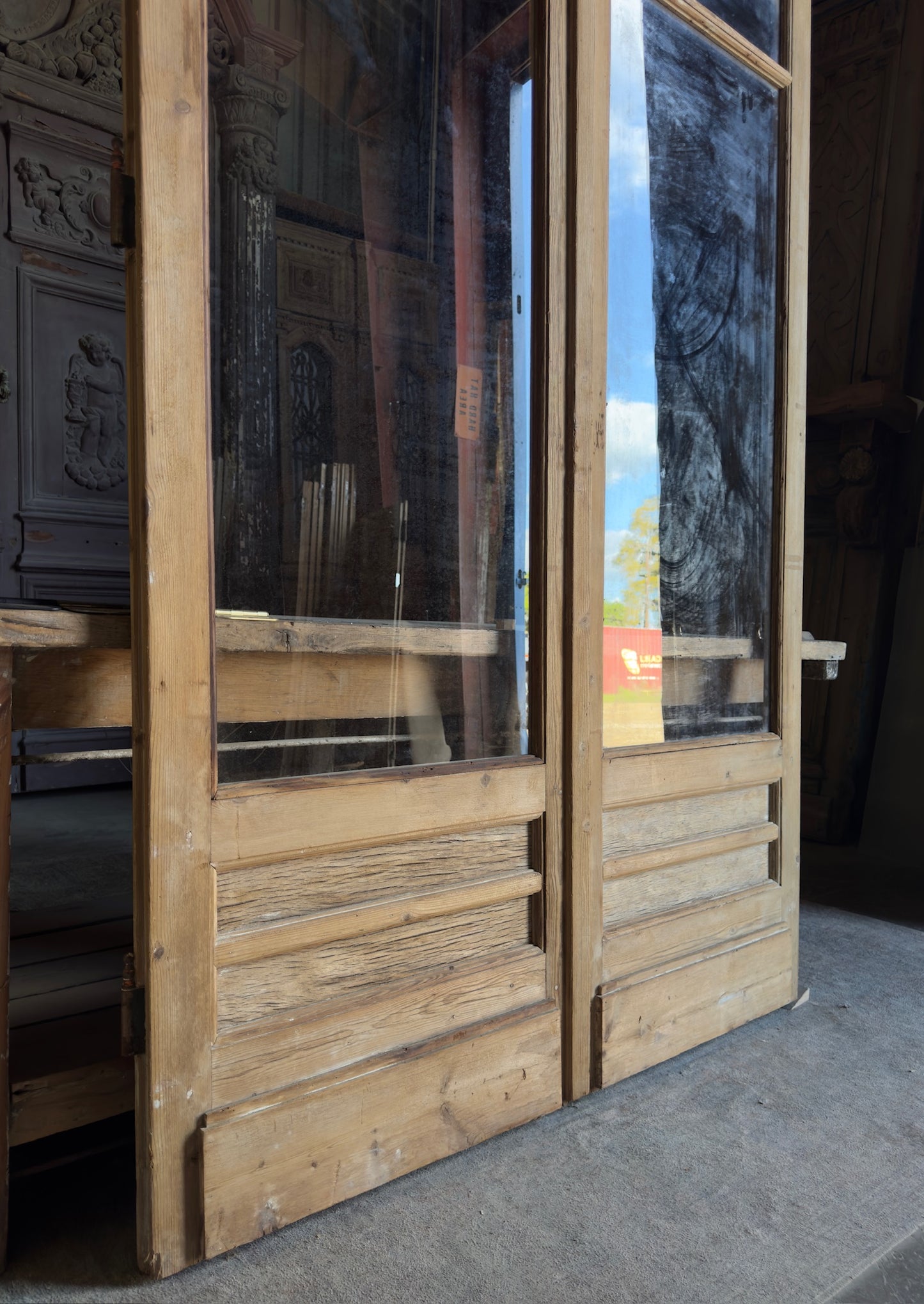 Antique 6 Lite Glass French Doors - 56.25x91.25 - L534