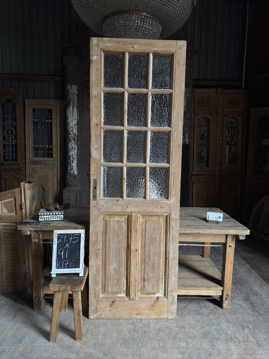 12 Lite Antique Glass Single Door - 29.75x91 K176