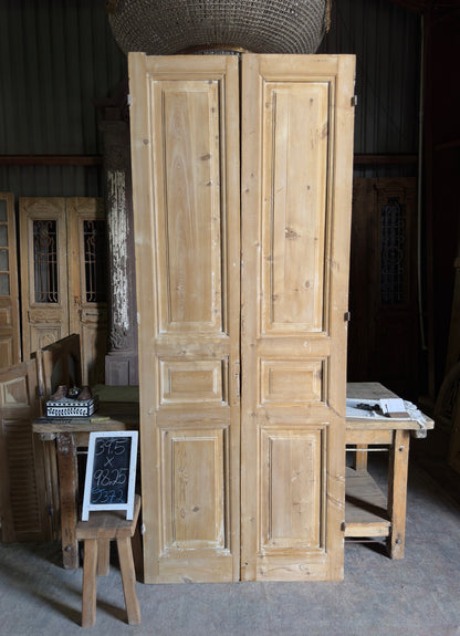3 Panel Antique Solid French Doors - 39.5x98.25 J372