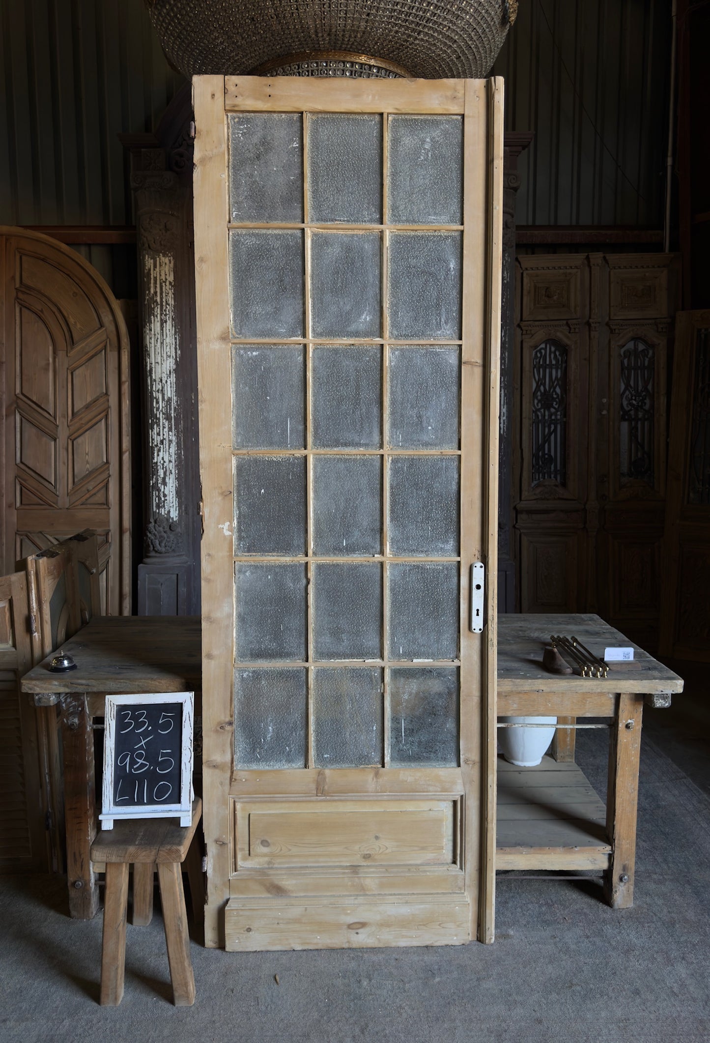 18 Lite Antique Glass Single Door - 33.5x98.5 - L110