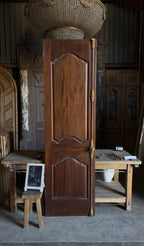 European Arched Panel Antique Single Door with Cremone Hardware - 28x96 - L276