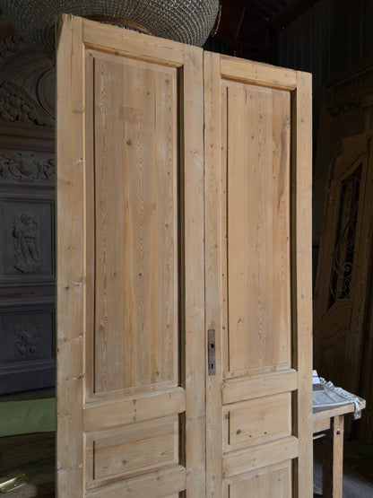 3 Panel Antique Solid French Doors - 43.75x93.5 J407