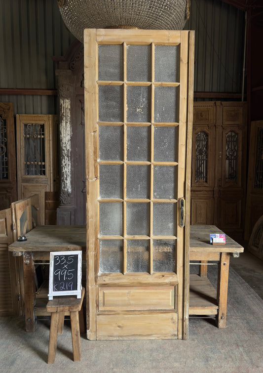18 Lite Antique Glass Single Door - 33.5x99.5 K219