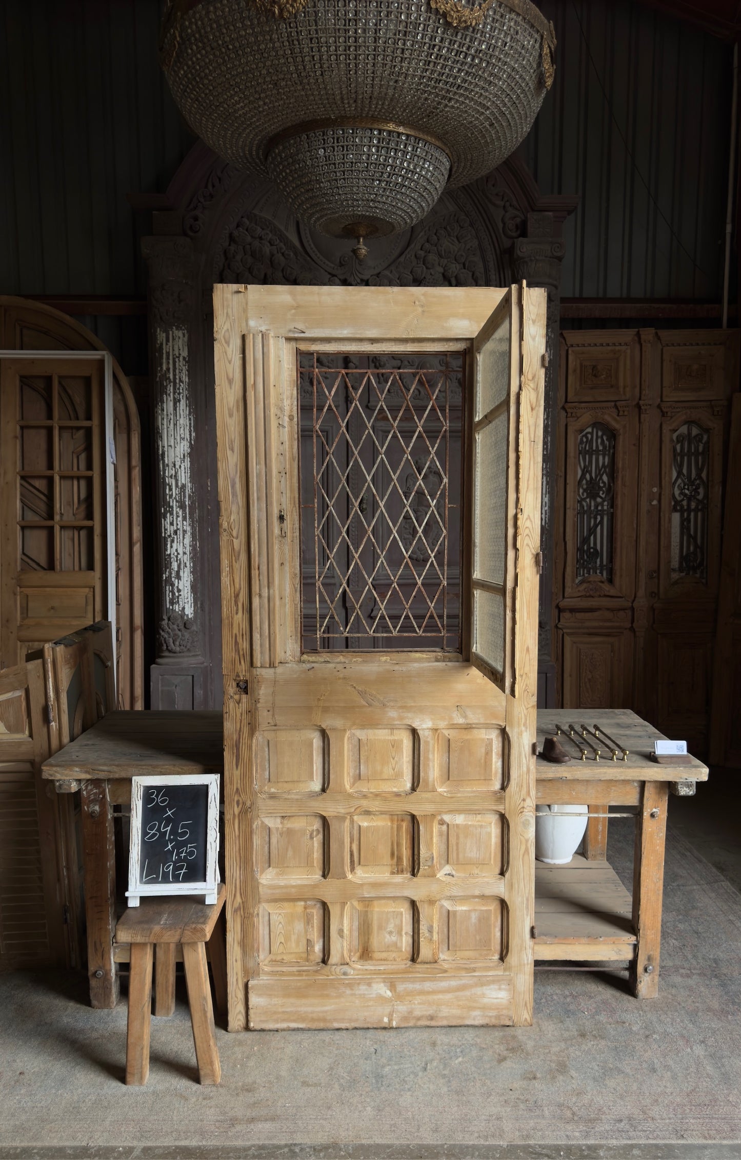 19th Century Single Antique Iron Door - 36x84.5 - L197