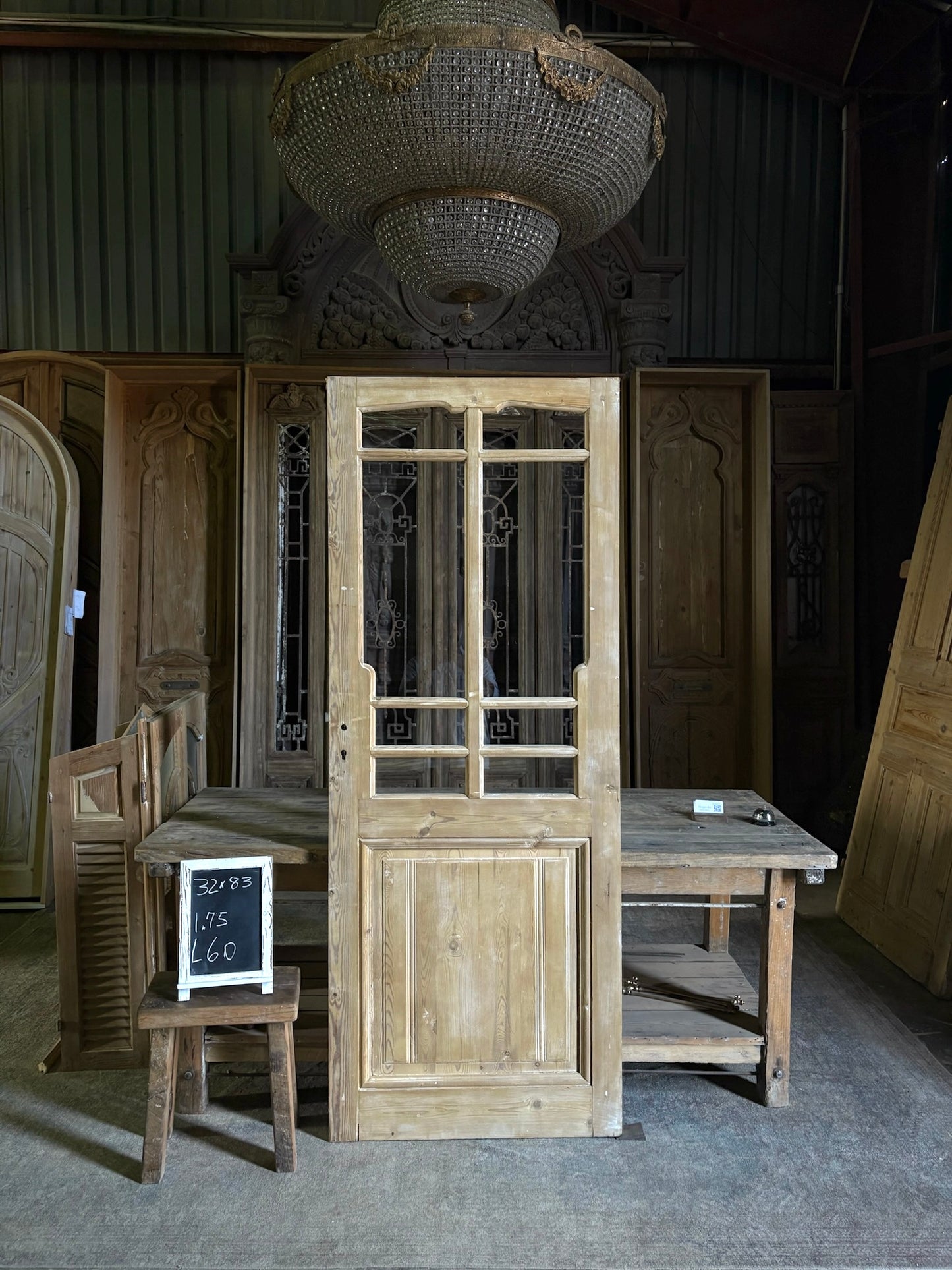 European Antique Glass Single Door - 32x83 - L60