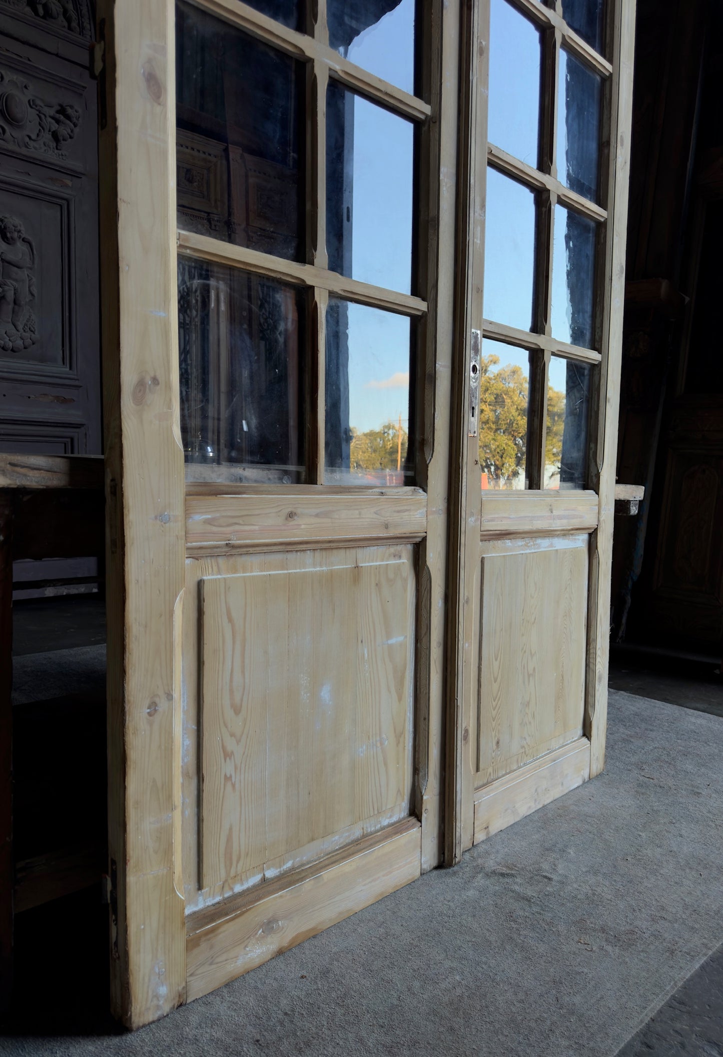 Classic Antique Glass French Doors - 56.25x101 - L127