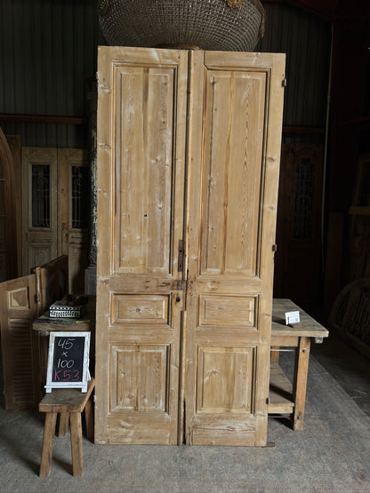 3 Panel Antique Solid French Doors - 45x100 K53