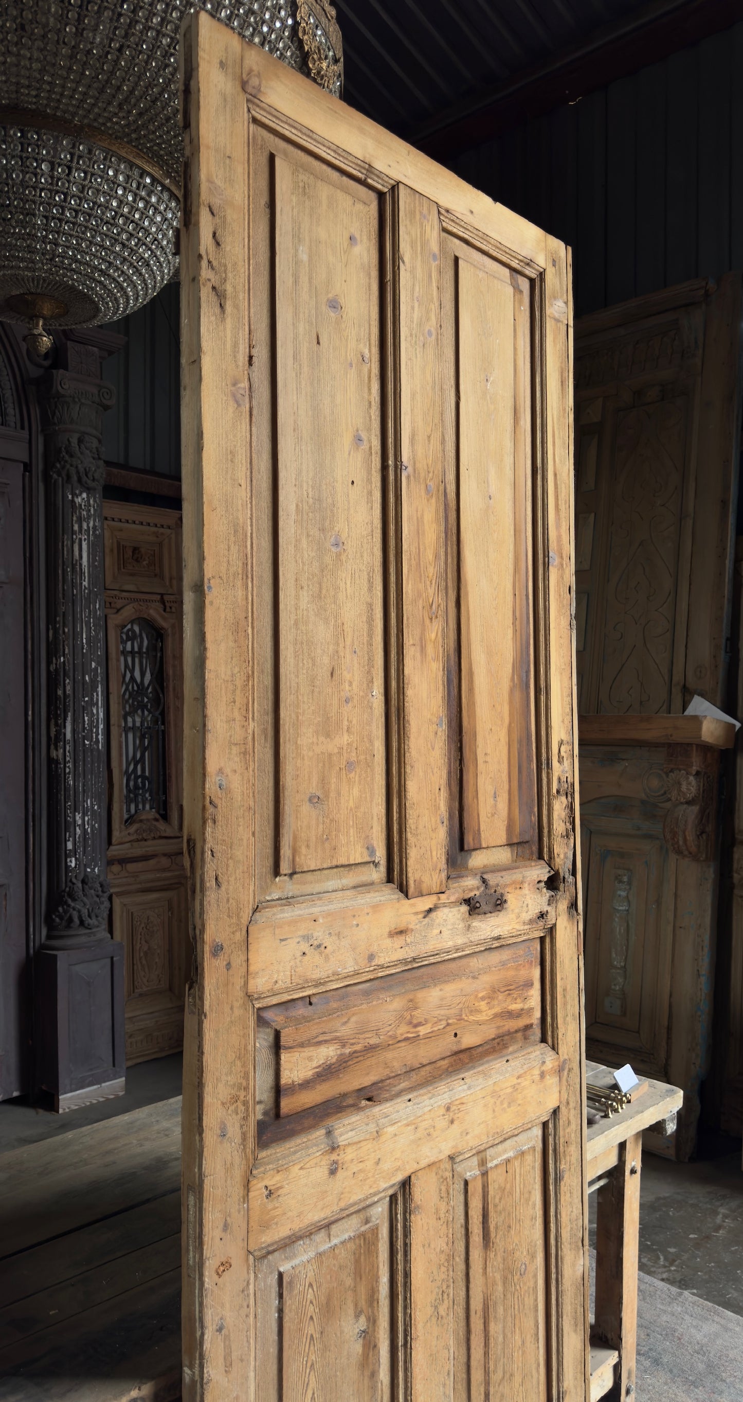 5 Panel Single Solid Antique Door - 36.5x103 - L173