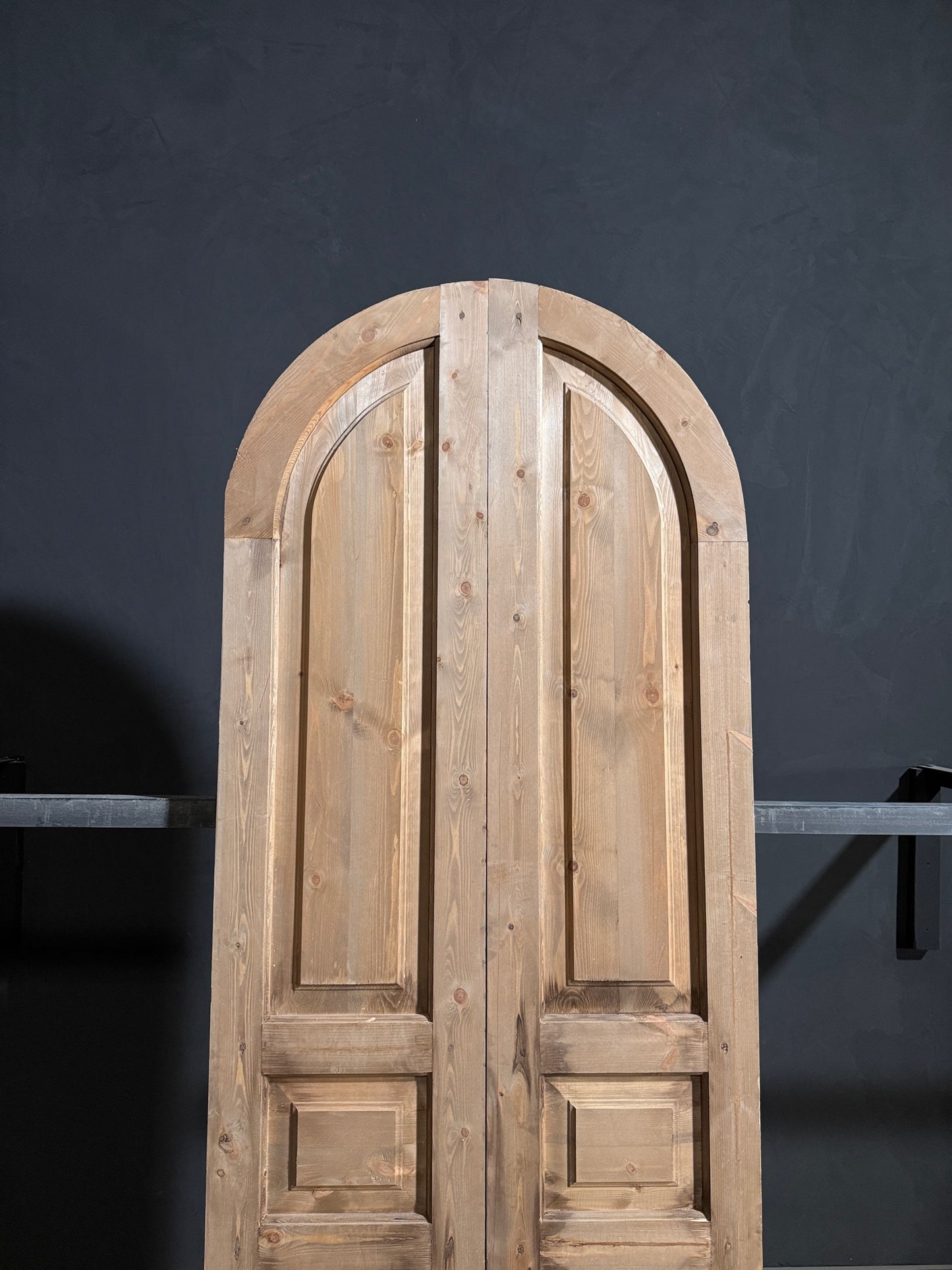 Handcrafted 3 Panel Arched Double Doors - 36x96 - N192