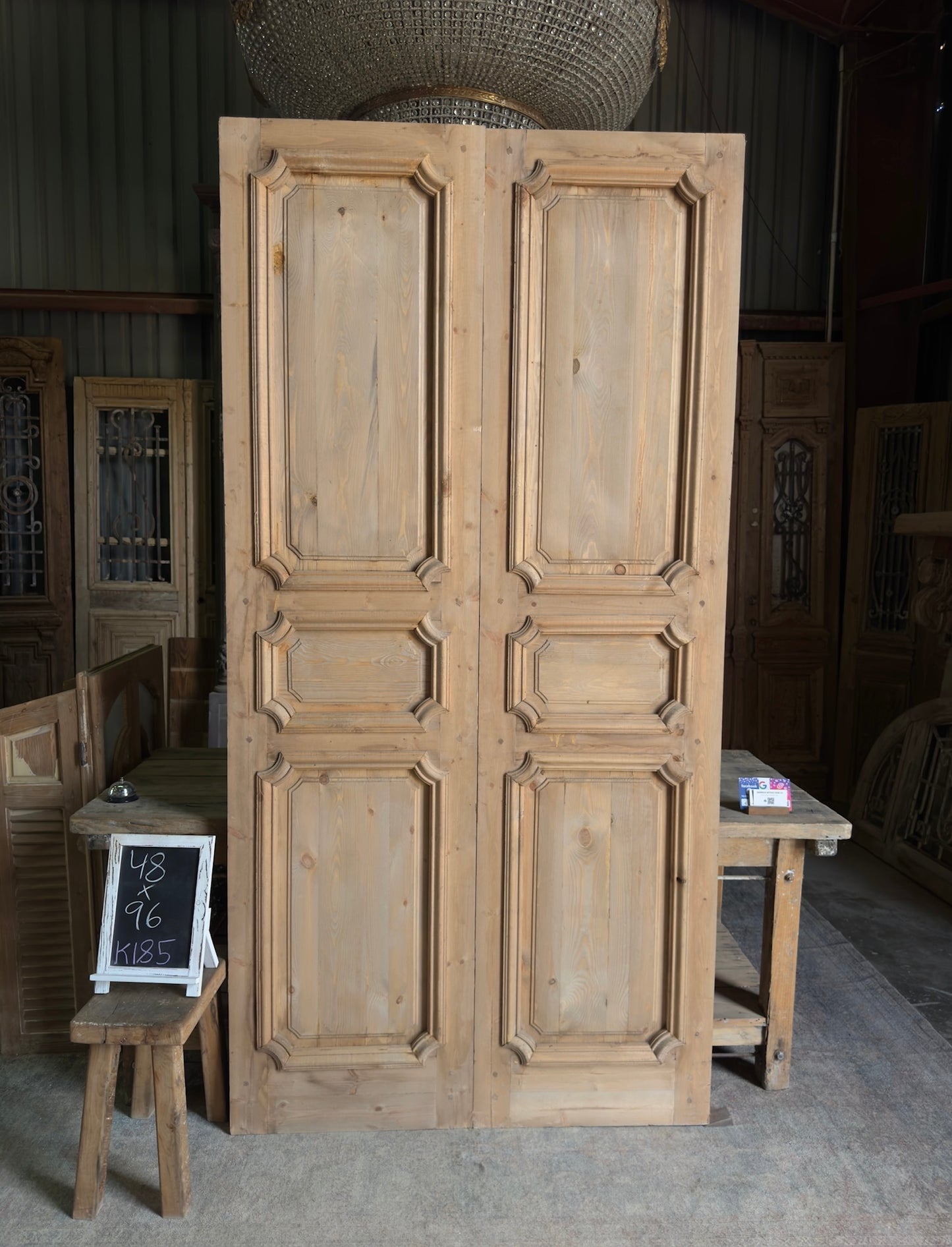 (The Edmund) Handcrafted Solid Wood French Doors - 48x96 K185