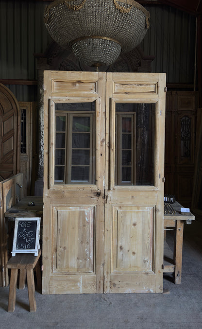 Antique Open Glass French Doors - 48.5x88.75 - L516
