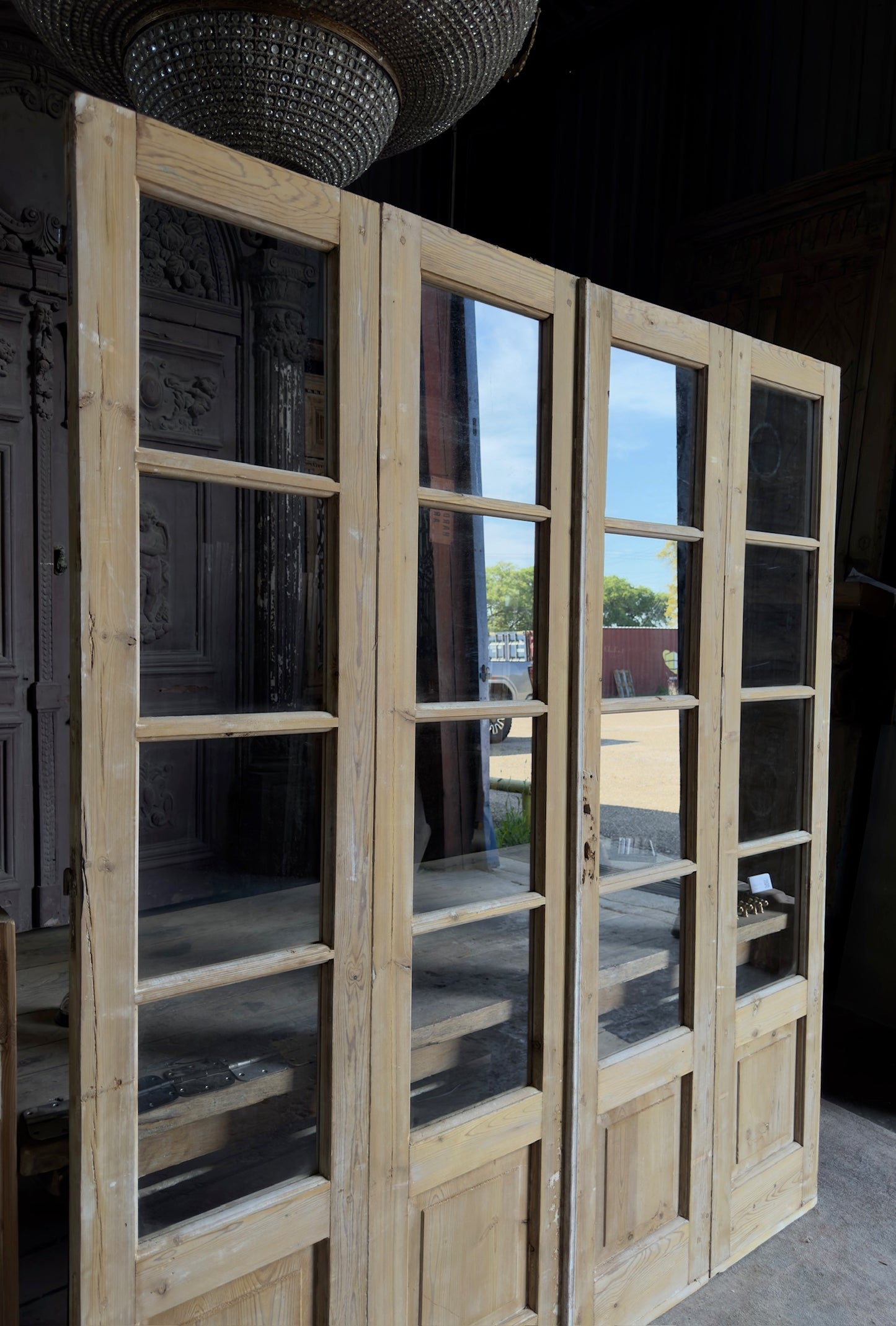 Antique Bi-Fold Glass French Doors - 79.75x85.5 - L539