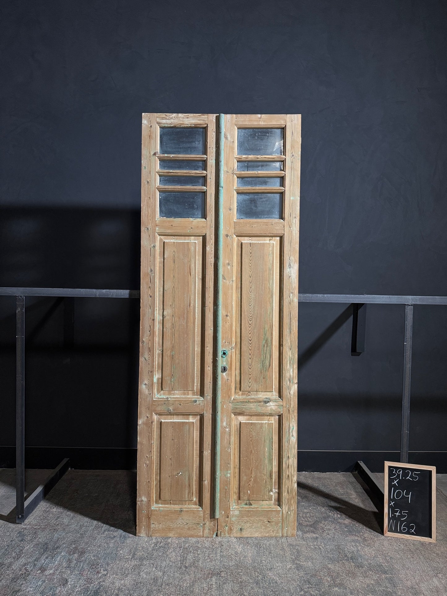 Antique Obscured Glass 2 Lite French Doors - 39.25x104 - N162