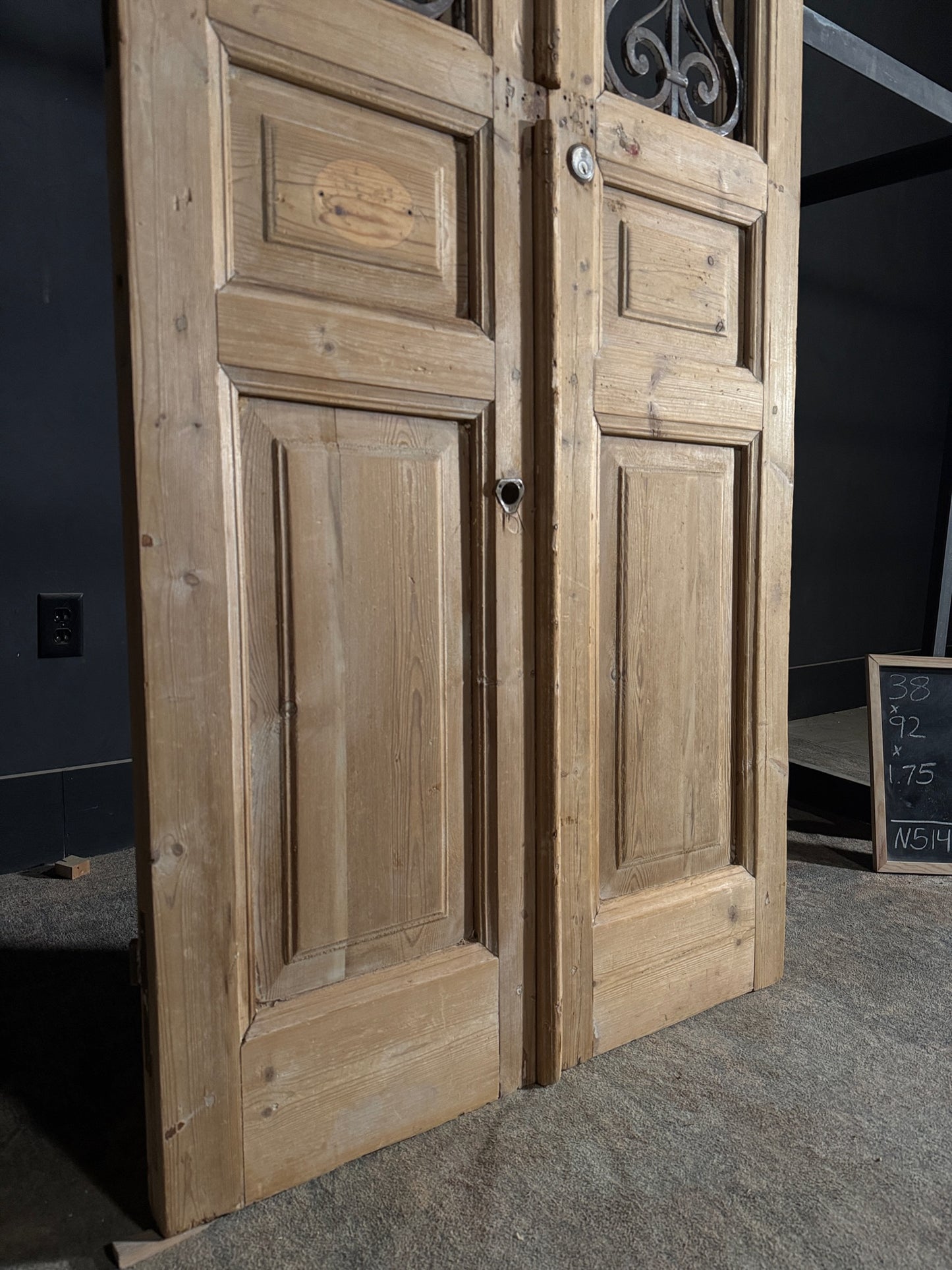 Antique Iron French Doors - 38x92 - N514