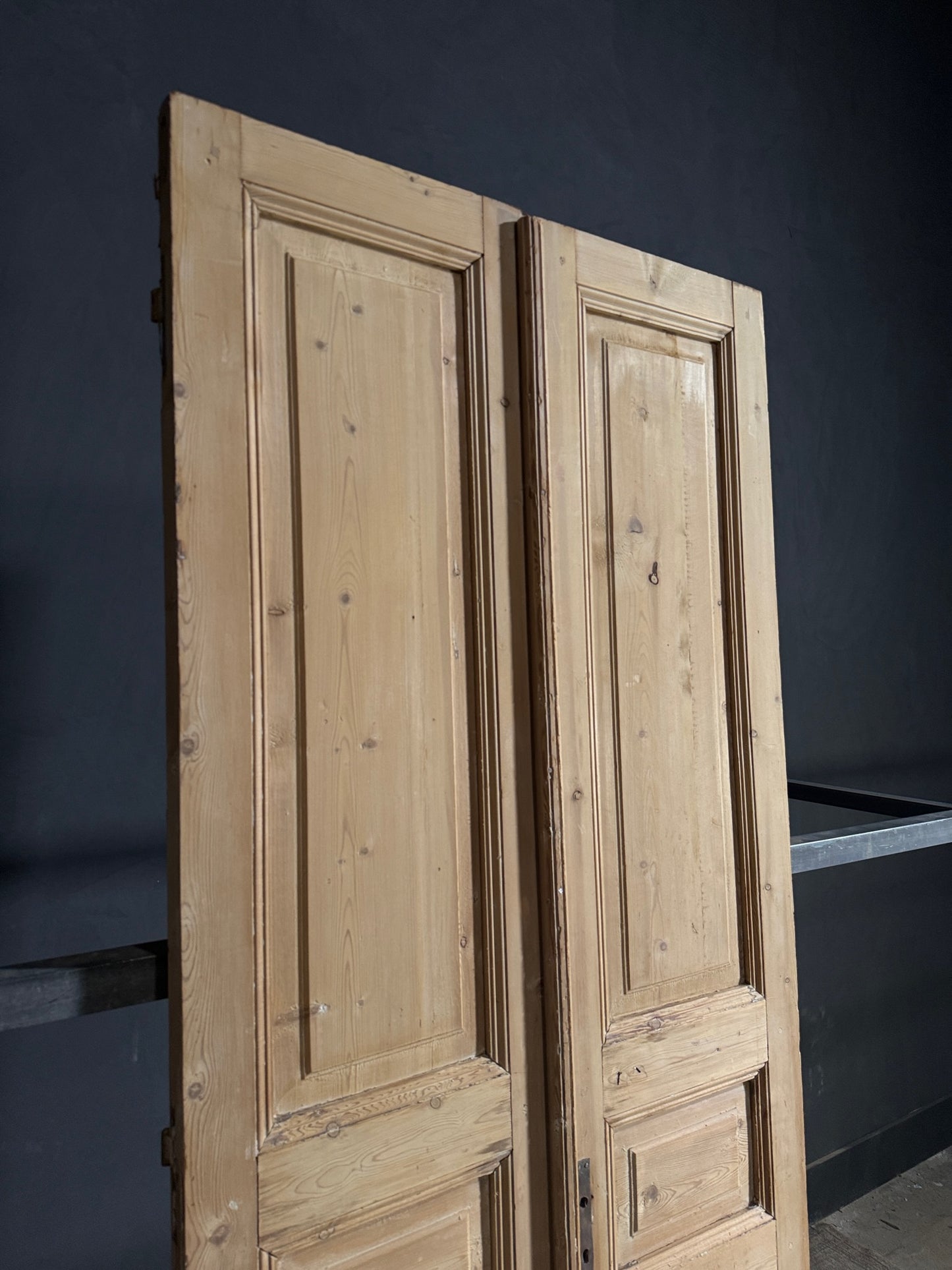 Antique 3 Panel Solid Double Doors - 39.75x97.75 - N618