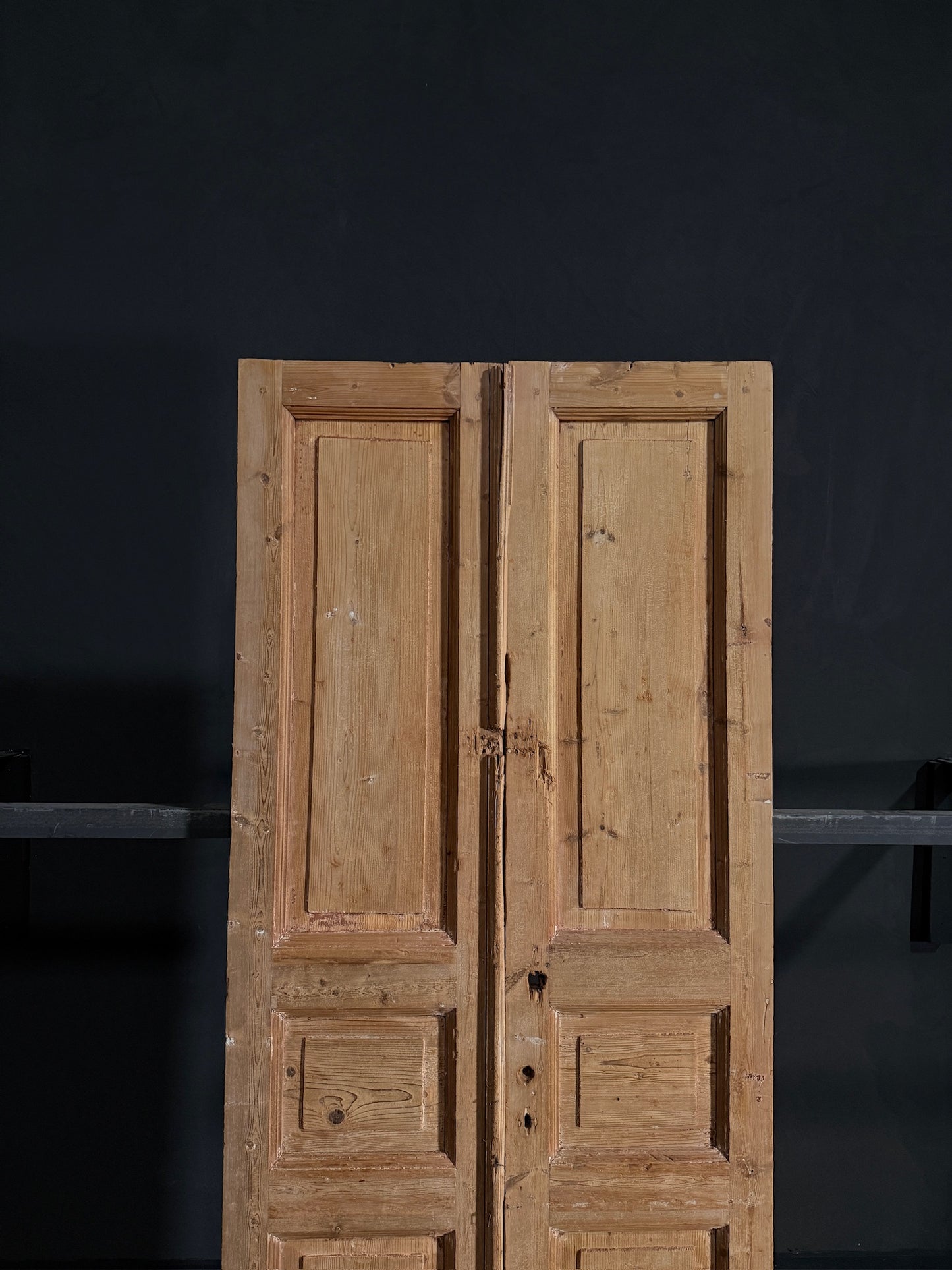 Antique Iron 3 Panel Double Doors - 35.5x90 - N12