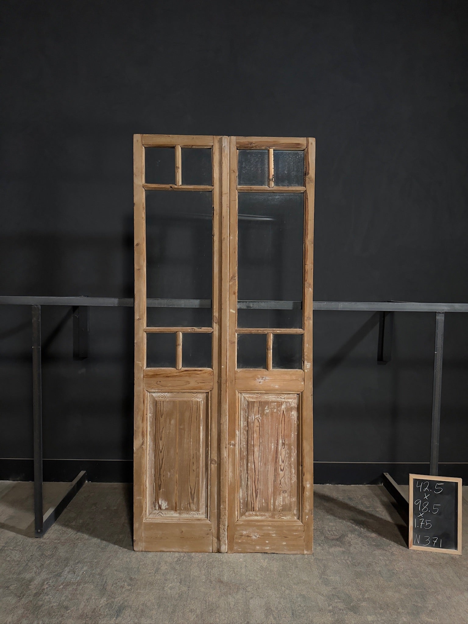 Antique Glass 4 Lite French Doors - 42.5x98.5 - N371