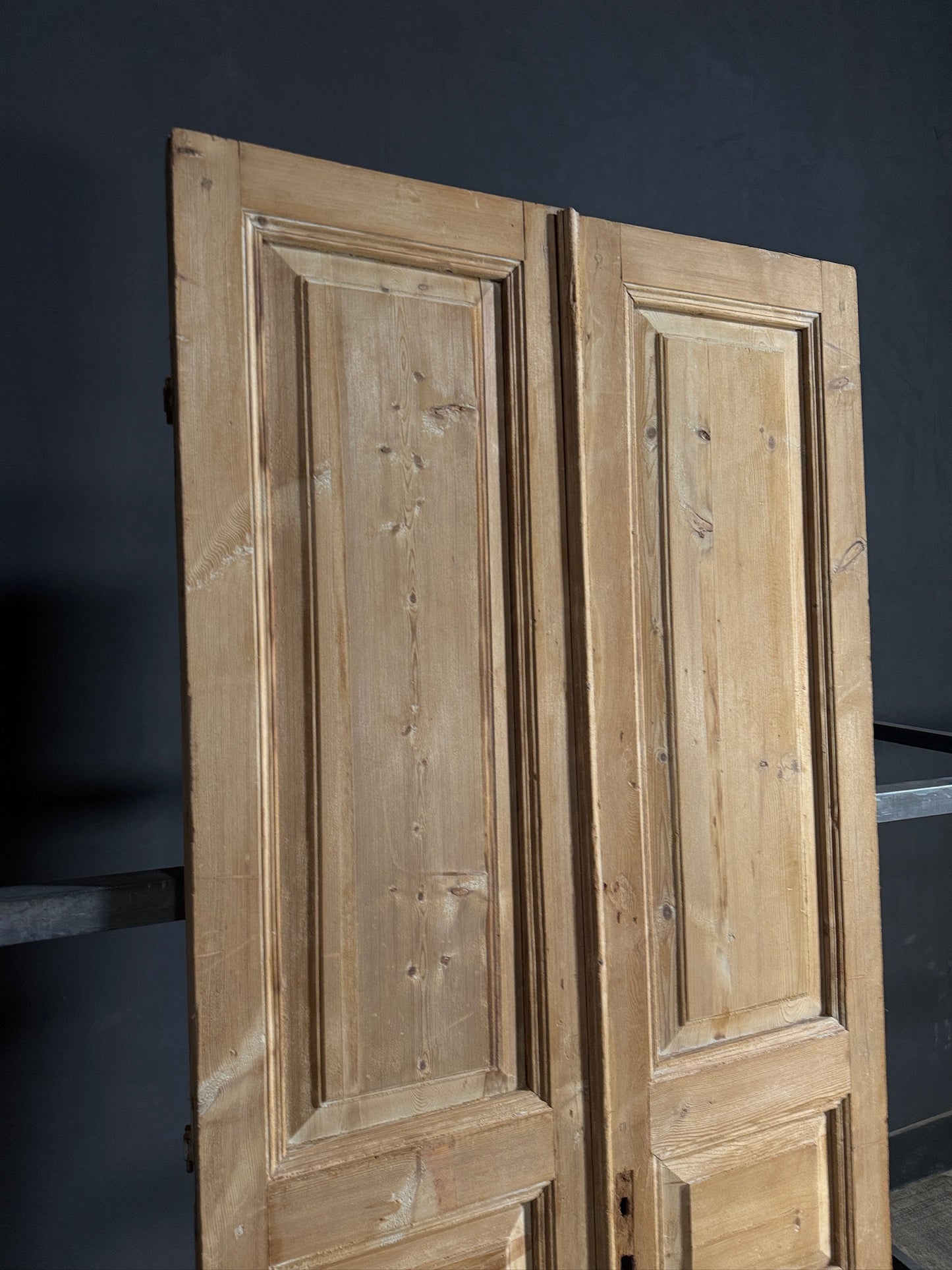 Antique 3 Panel Solid Double Doors - 41.5x94 - N647
