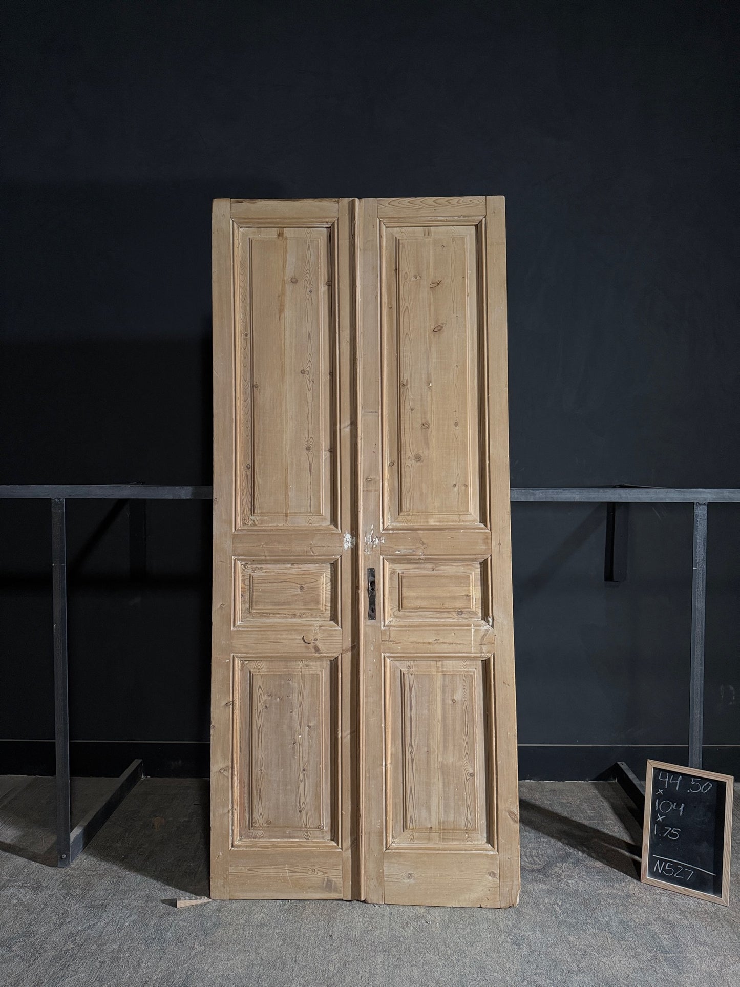 Antique 3 Panel Solid Double Doors - 44.5x104 - N527