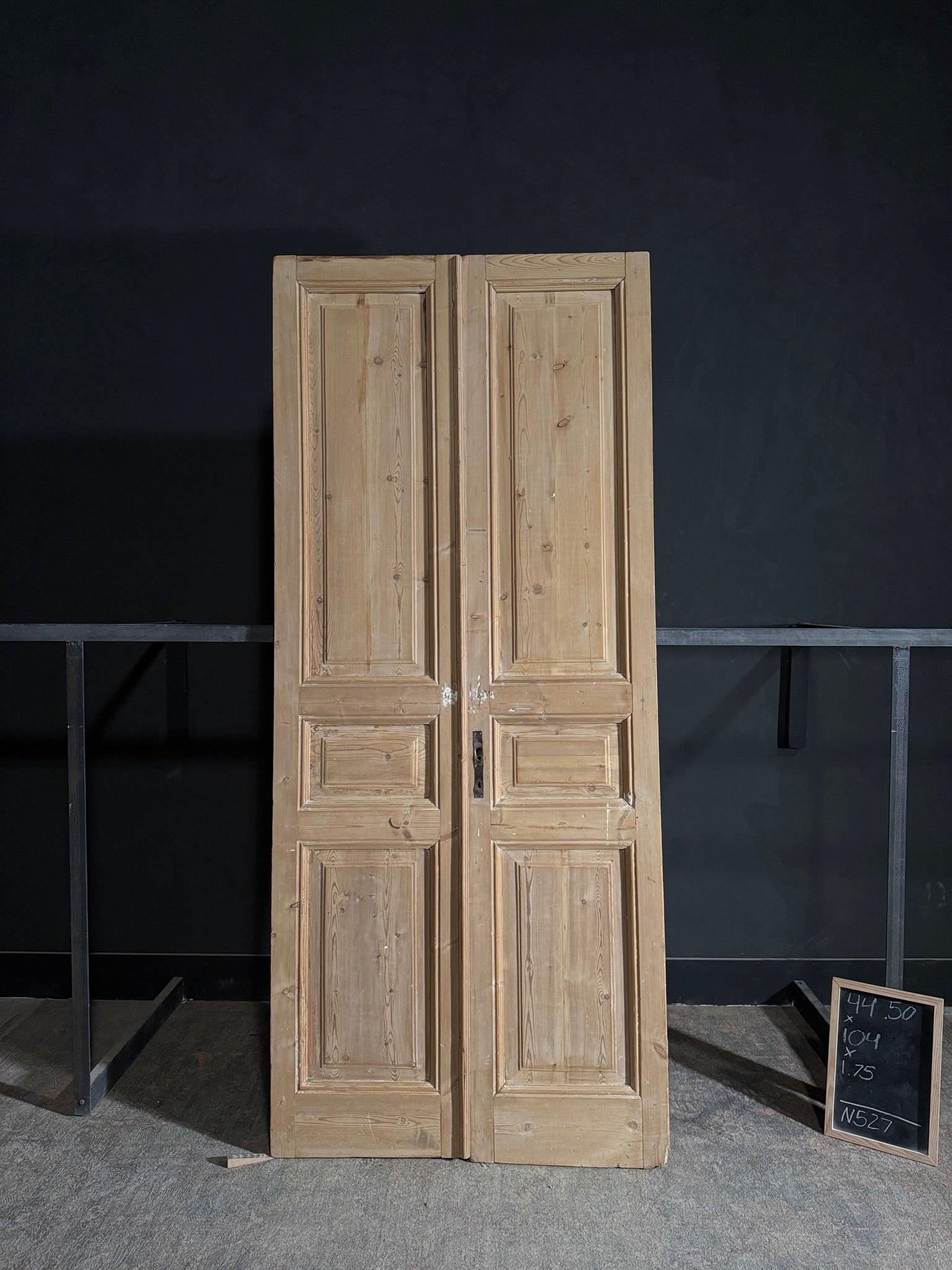 Antique 3 Panel Solid Double Doors - 44.5x104 - N527