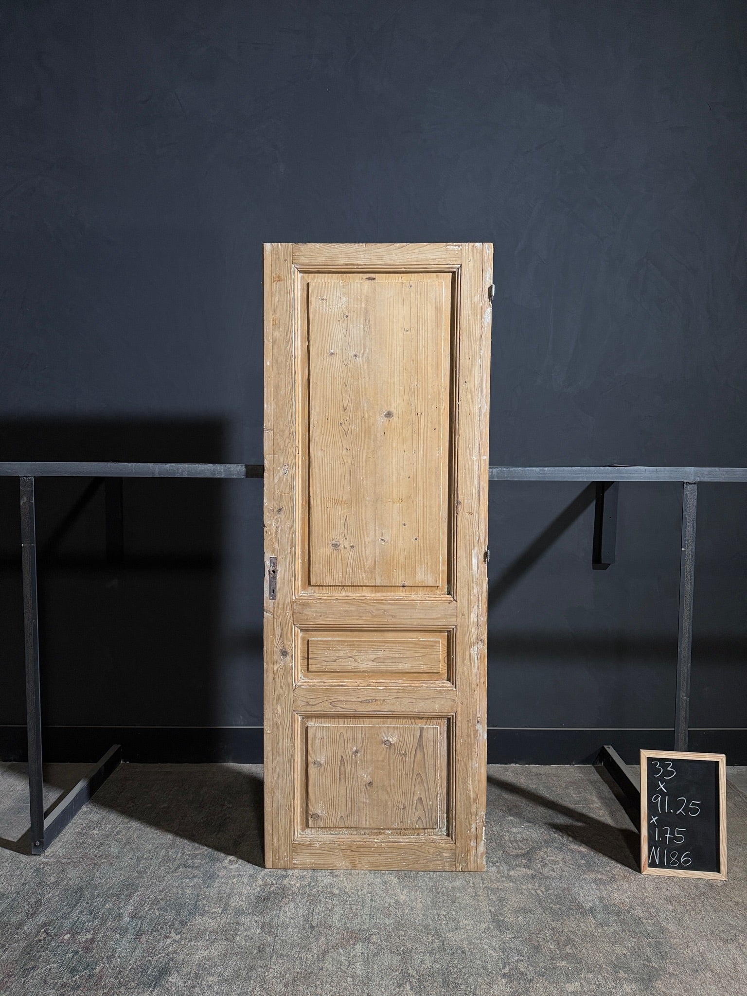 Antique 3 Panel Solid Single Door - 33x91.25 - N186