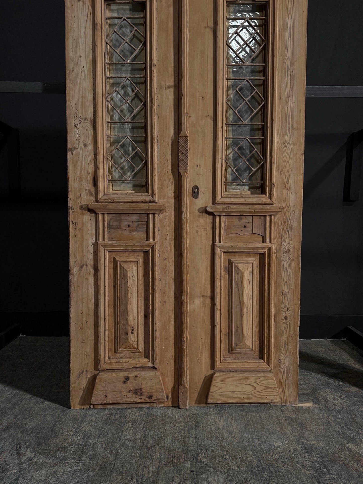 Antique Carved Iron French Doors - 43x89.5 - N36