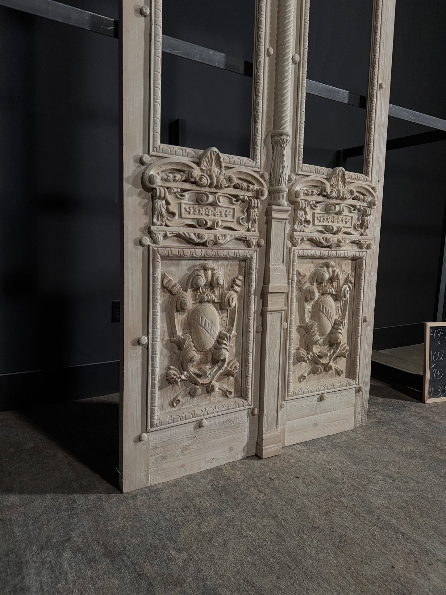 Antique Carved Double Doors - 47.5x102.25 - N337