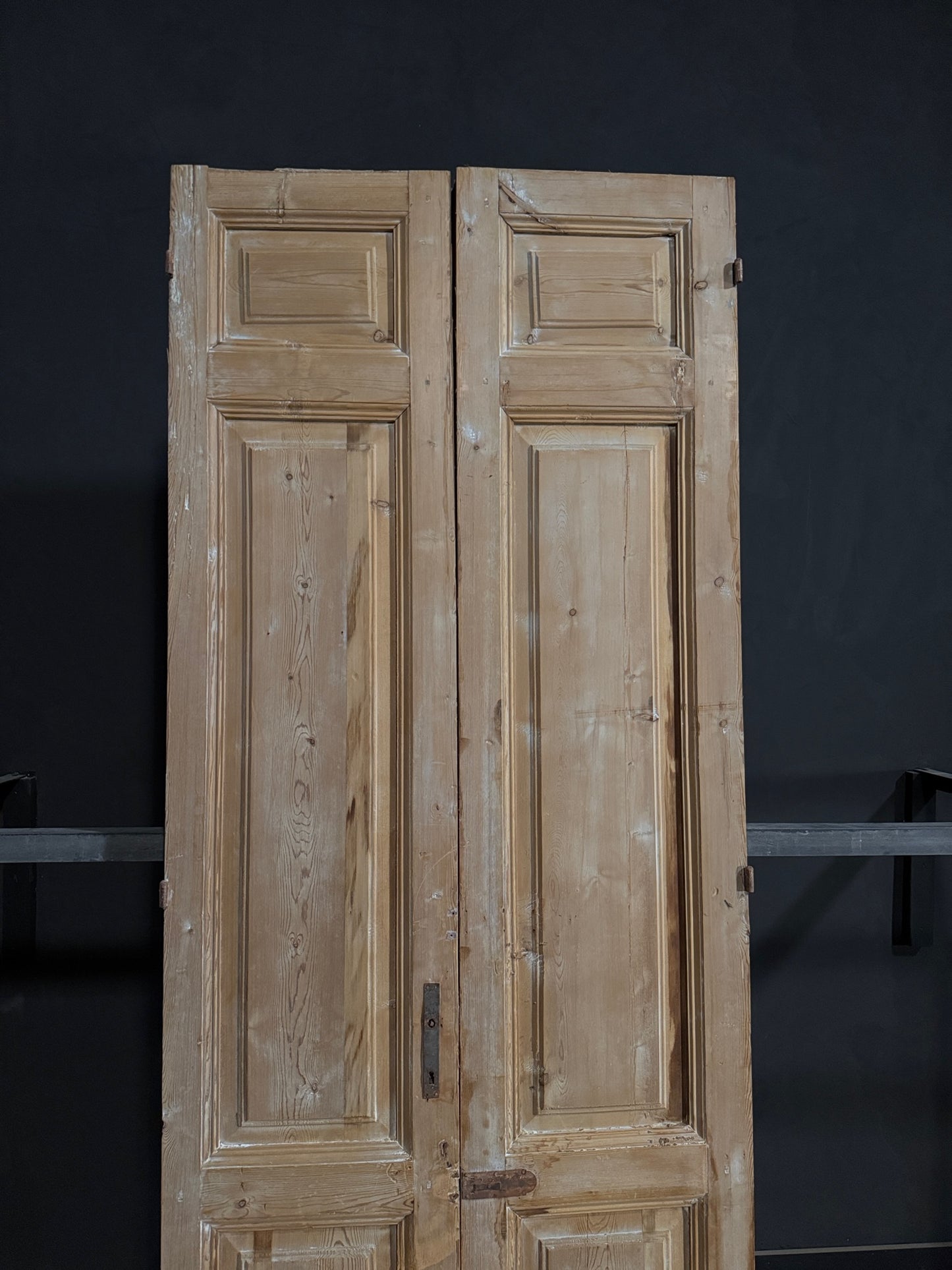 Antique 3 Panel Solid Double Doors - 39.5x106.25 - N385