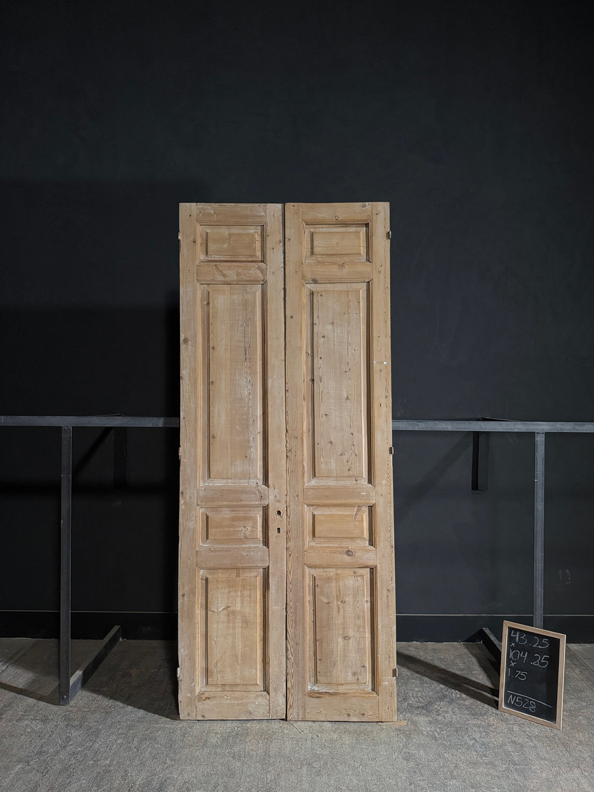 Antique 3 Panel Solid Double Doors - 43.25x104.25 - N528