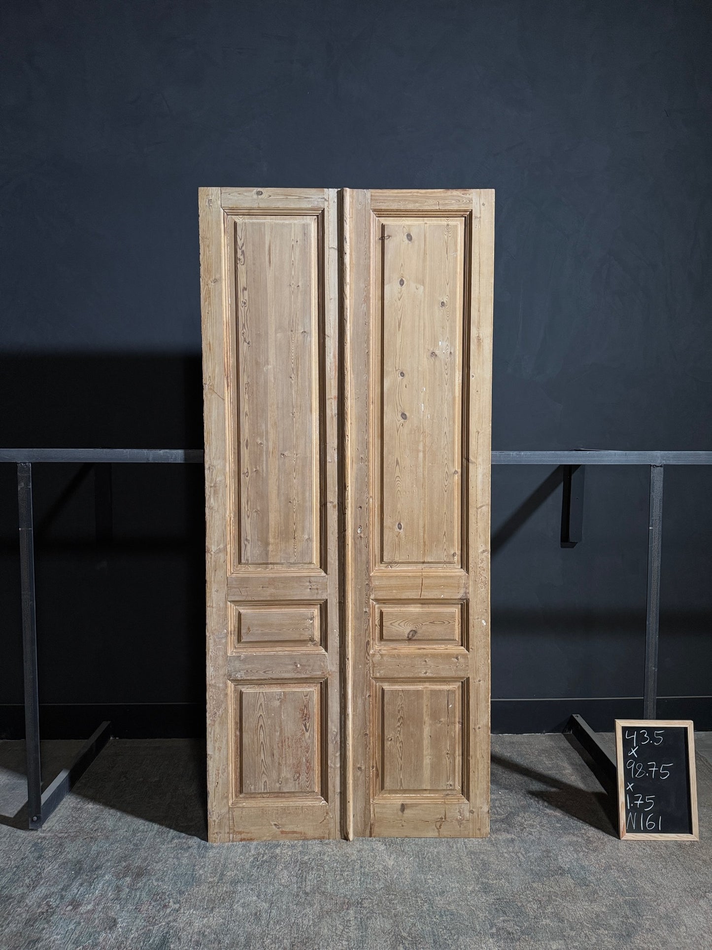 Antique 3 Panel Solid Double Doors - 43.5x98.75 - N161