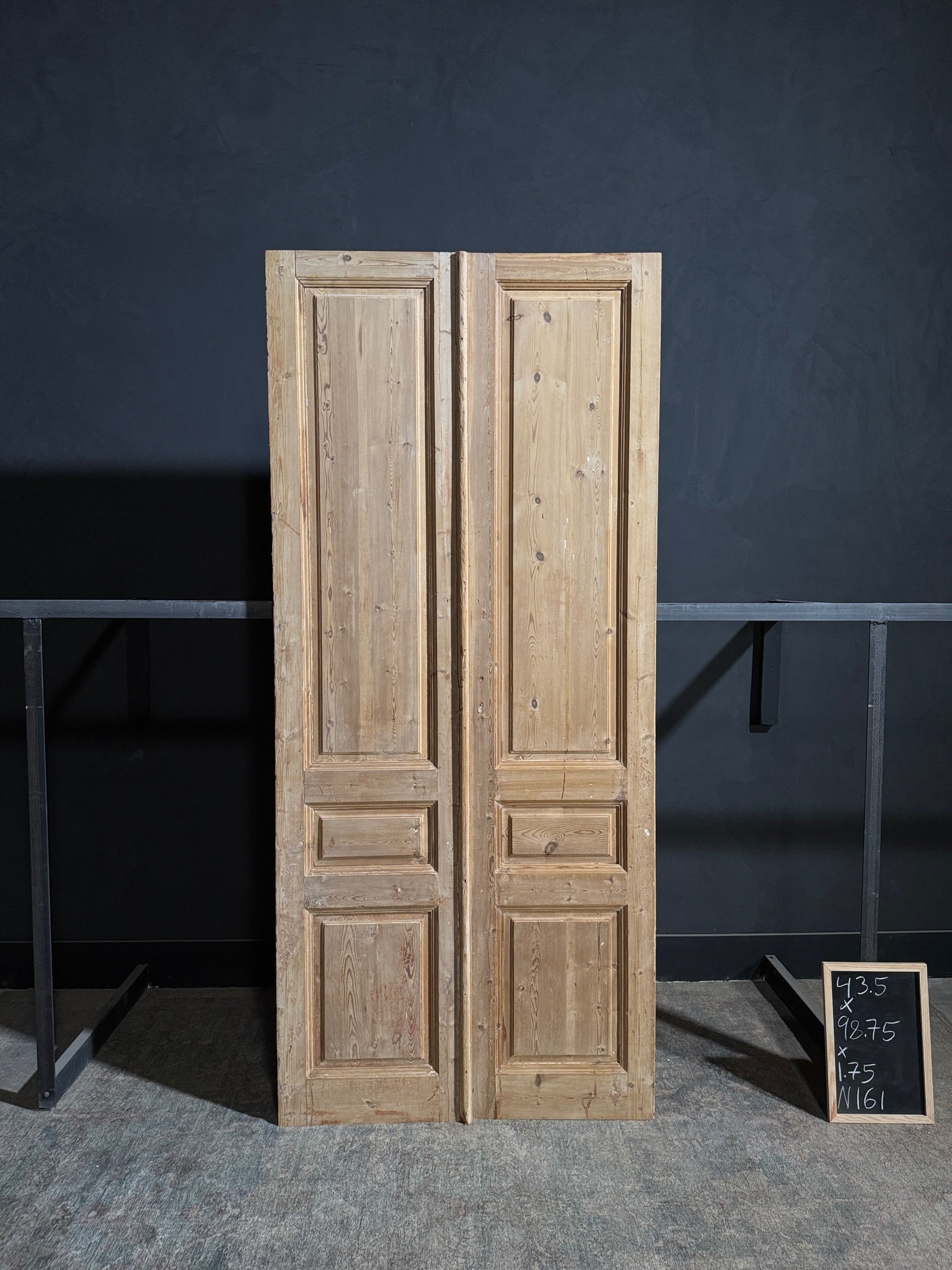 Antique 3 Panel Solid Double Doors - 43.5x98.75 - N161