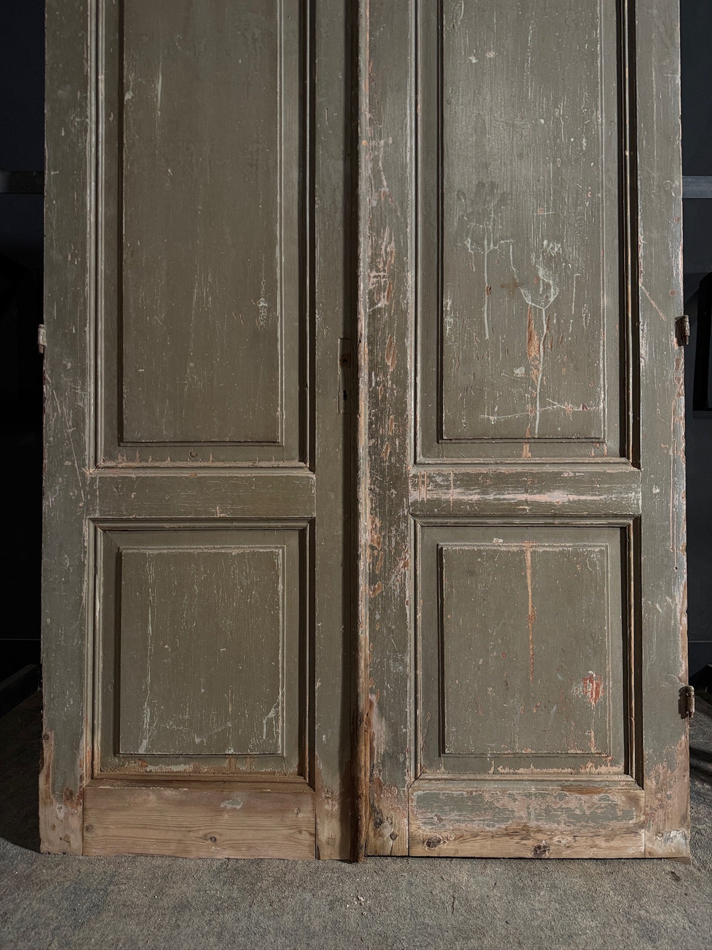 Antique 2 Panel Solid Double Doors - 55.5x87 - N645