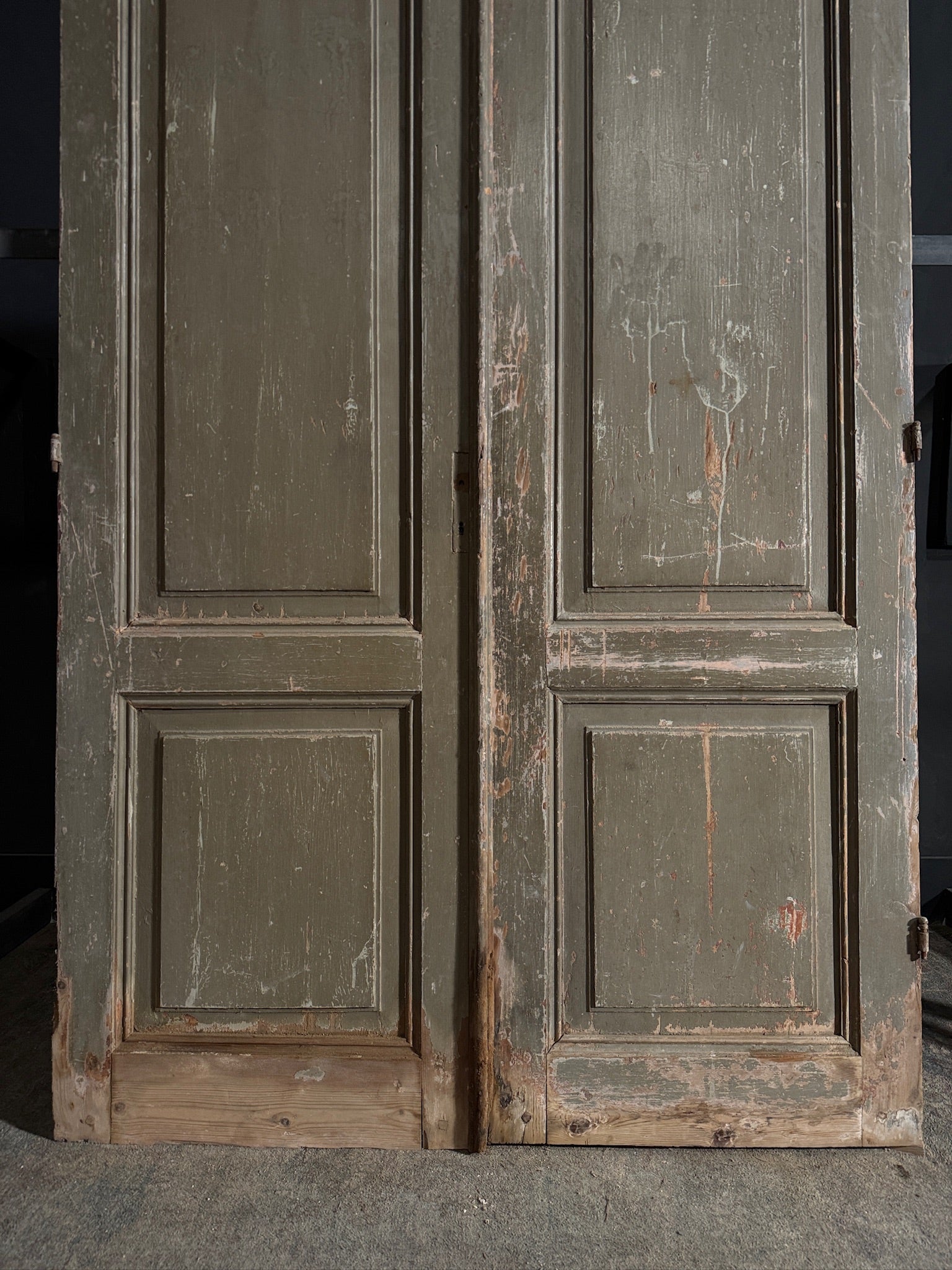Antique 2 Panel Solid Double Doors - 55.5x87 - N645