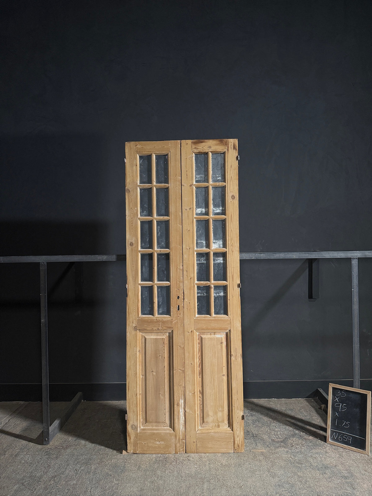 Antique Glass 10 Lite French Doors - 35x95 - N659