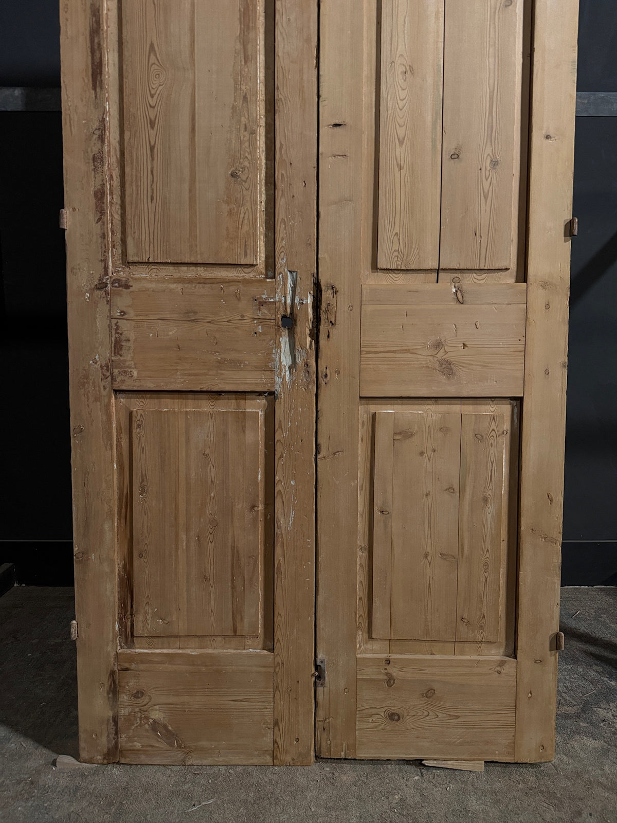 Antique Carved 3 Panel Double Doors - 42.75x96 - N711