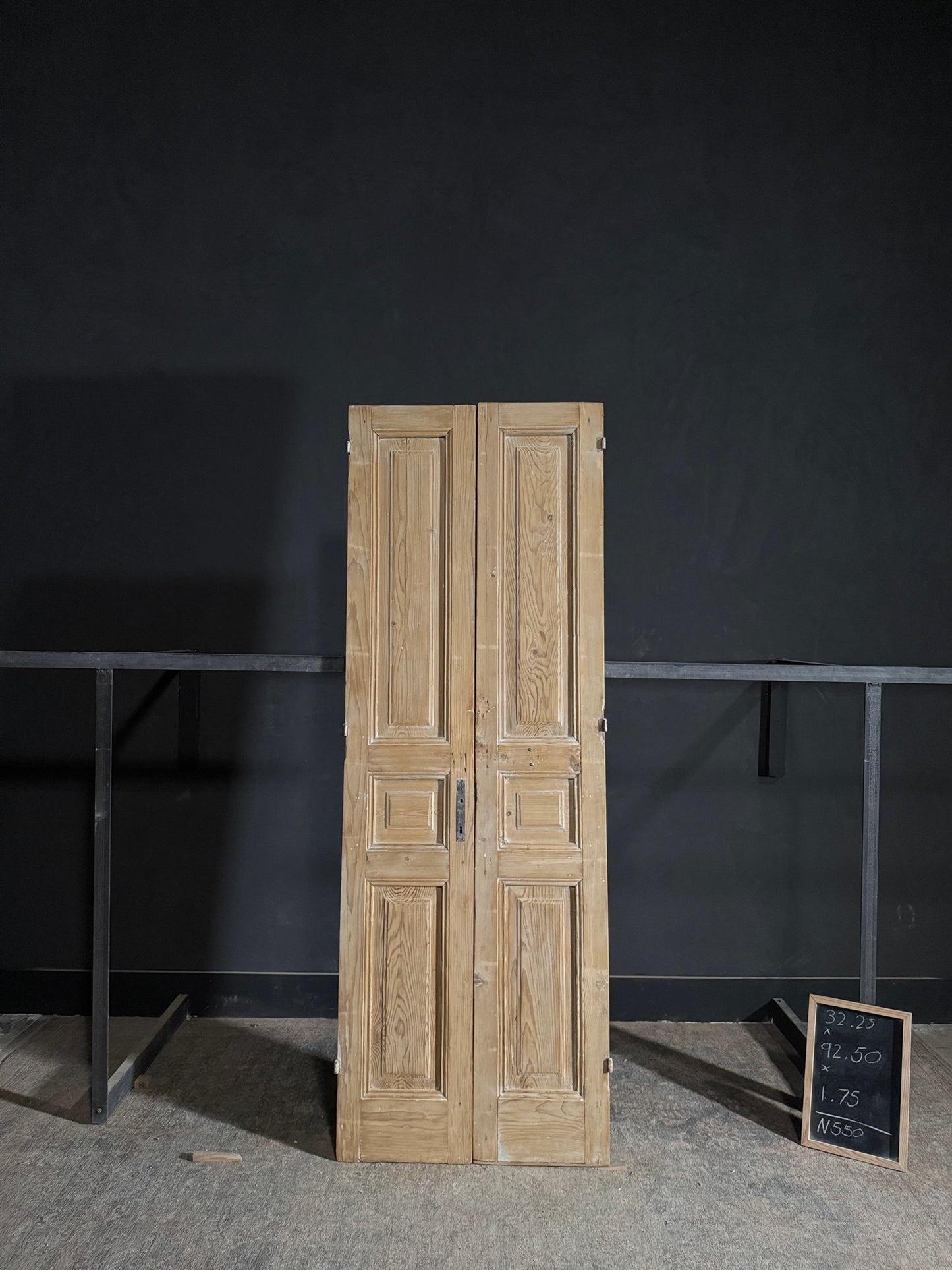 Antique 3 Panel Solid Double Doors - 32.25x92.5 - N550