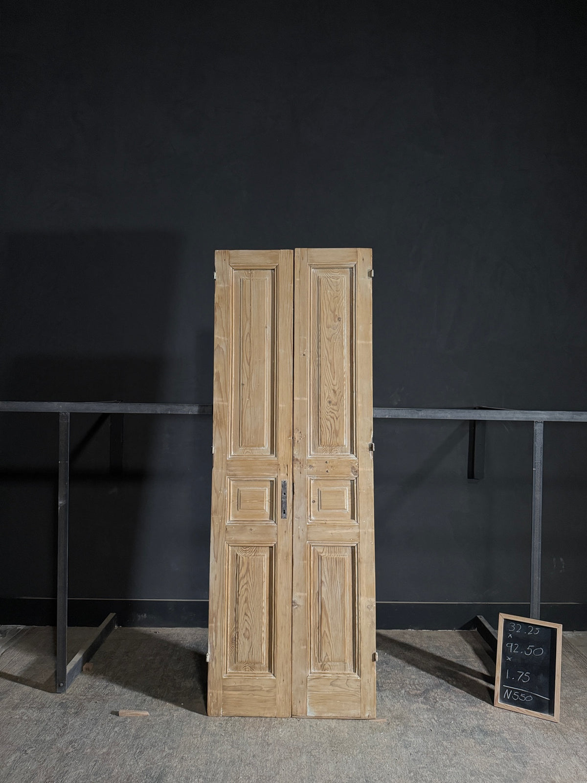 Antique 3 Panel Solid Double Doors - 32.25x92.5 - N550