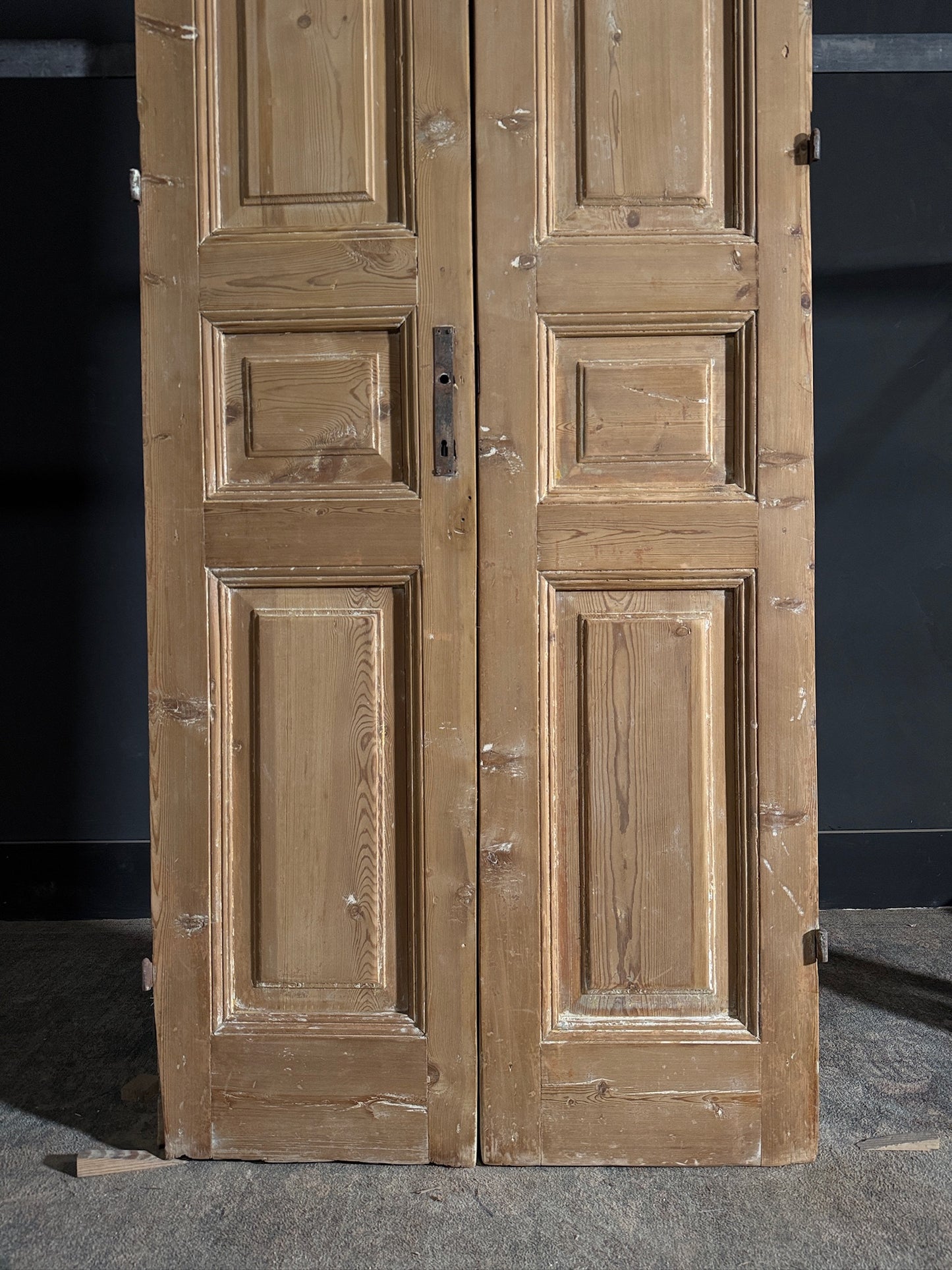 Antique 3 Panel Solid Double Doors - 34.75x99.5 - N599