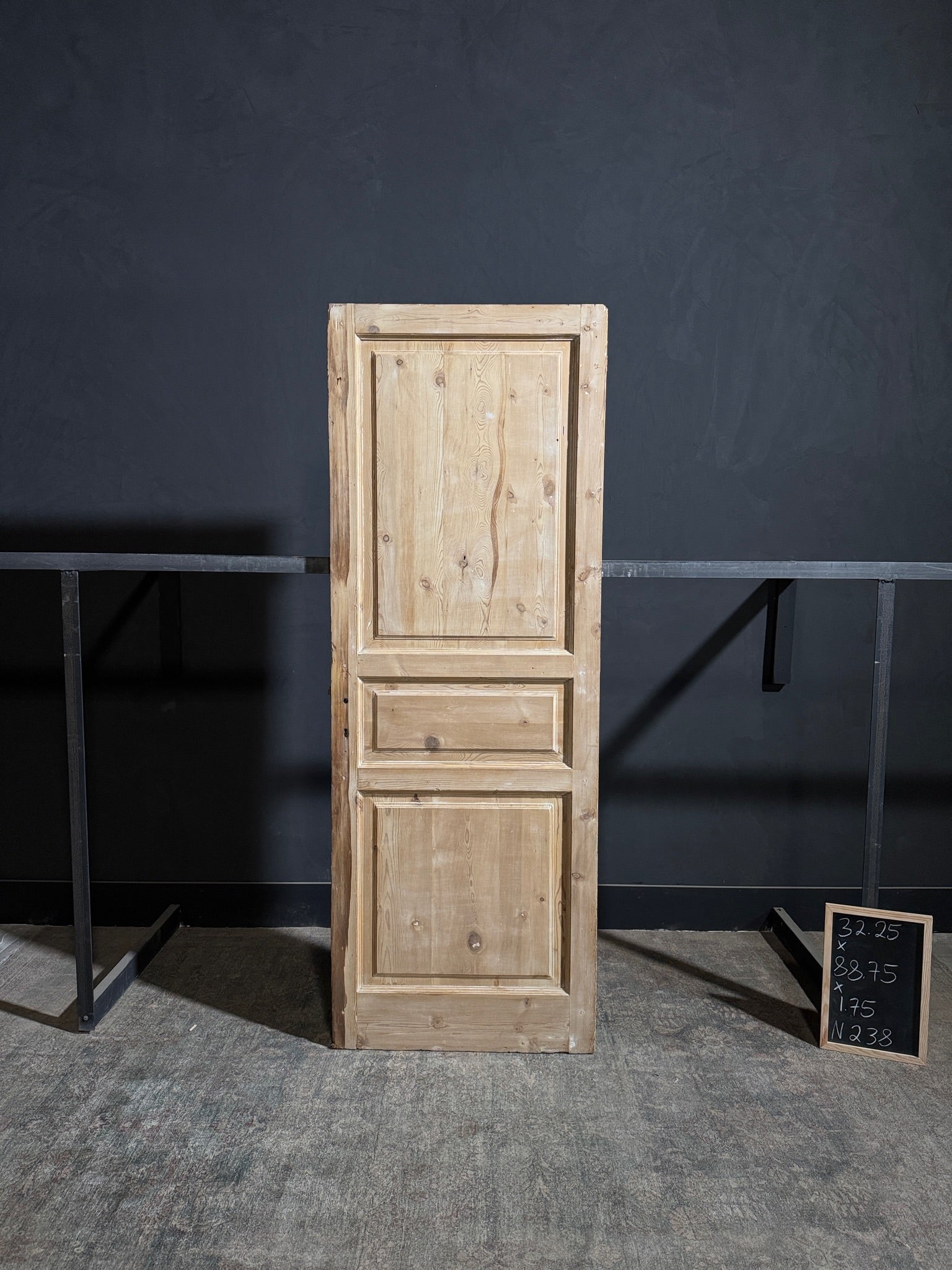 Antique 3 Panel Solid Single Door - 32.25x88.75 - N238