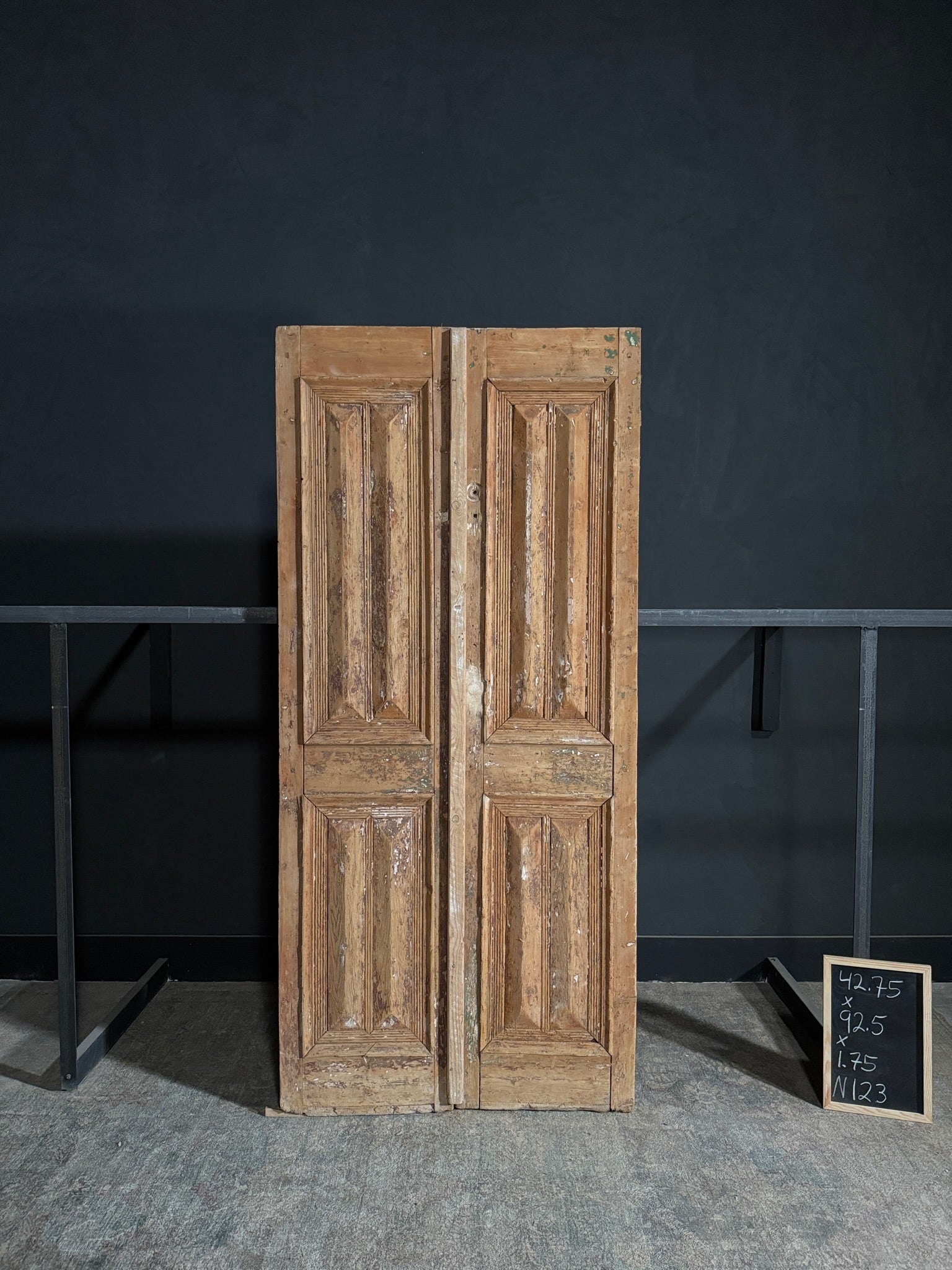 Antique 2 Panel Solid Double Doors - 42.75x92.5 - N123