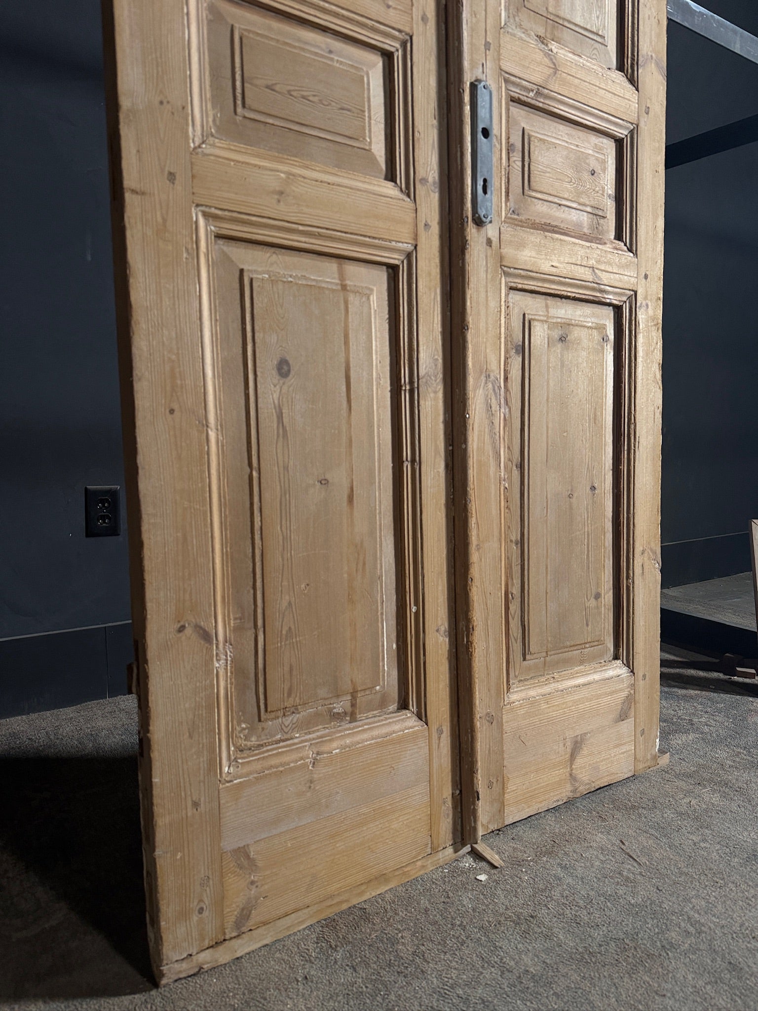 Antique 3 Panel Solid Double Doors - 39x95.5 - N641