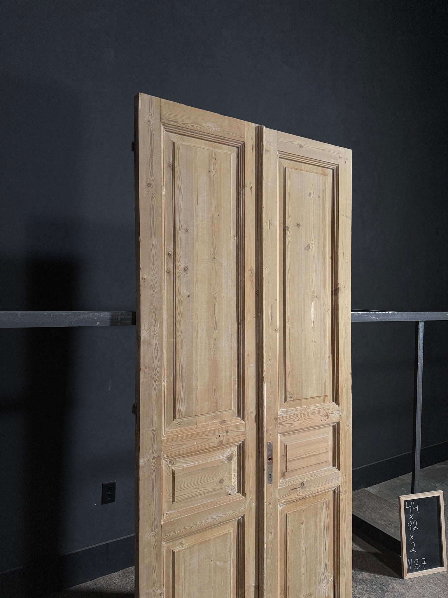 Antique 3 Panel Solid Double Doors - 44x92 - N87