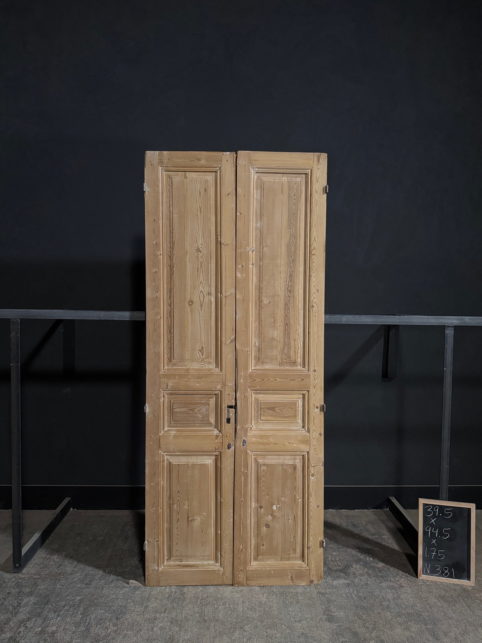 Antique 3 Panel Solid Double Doors - 39.5x94.5 - N381