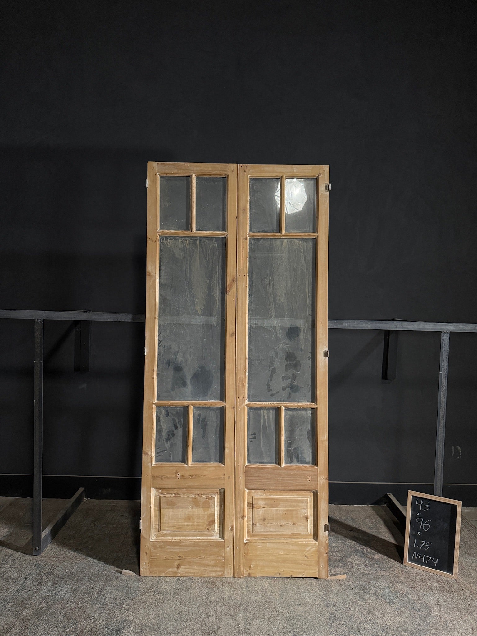 Antique Glass 4 Lite French Doors - 43x96 - N474