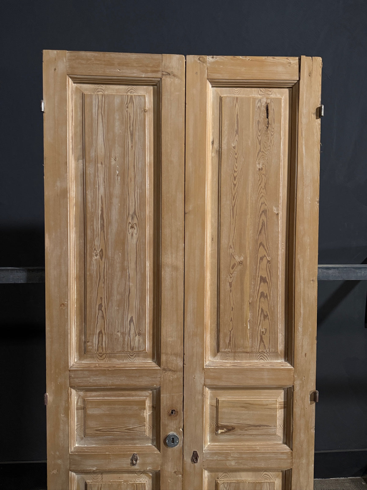 Antique 3 Panel Solid Double Doors - 36.75x88 - N682