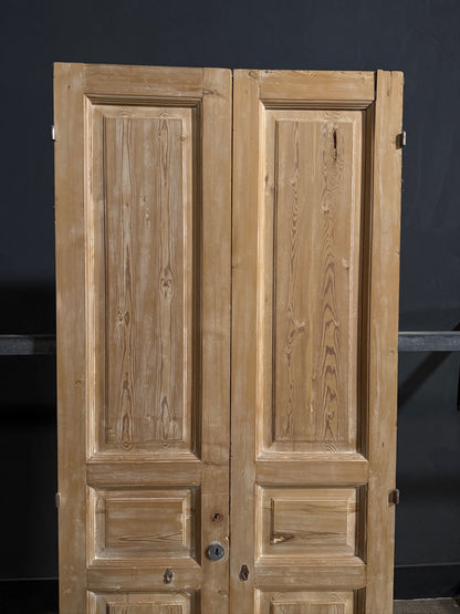 Antique 3 Panel Solid Double Doors - 36.75x88 - N682
