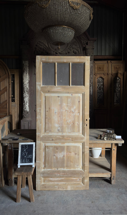 Antique Obscured Glass 3 Lite Door - 33x84 - L618